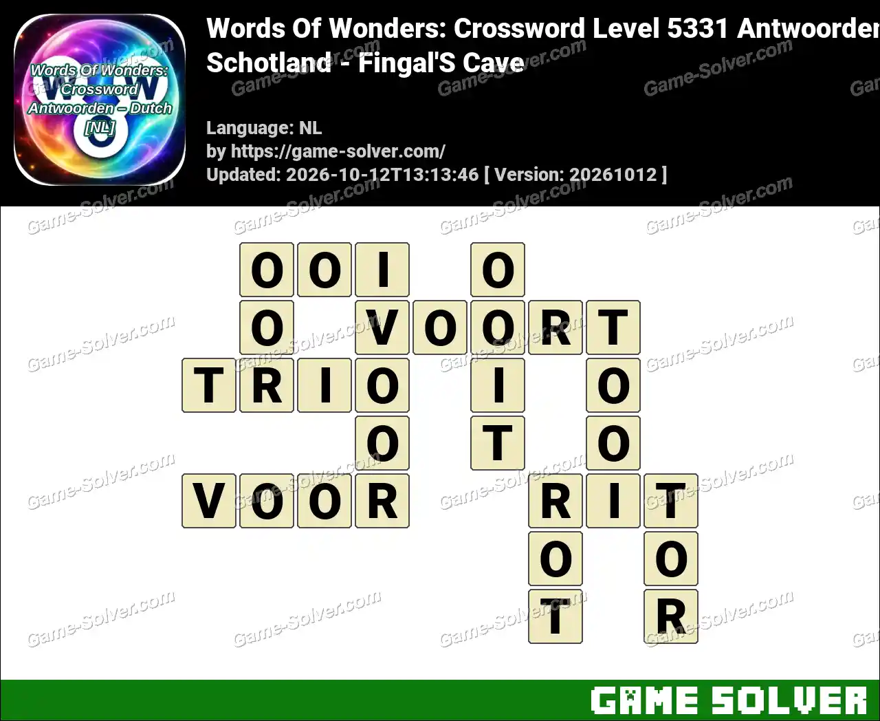 Words Of Wonders: Crossword Level 5331 Antwoorden – Schotland – Fingal’S Cave